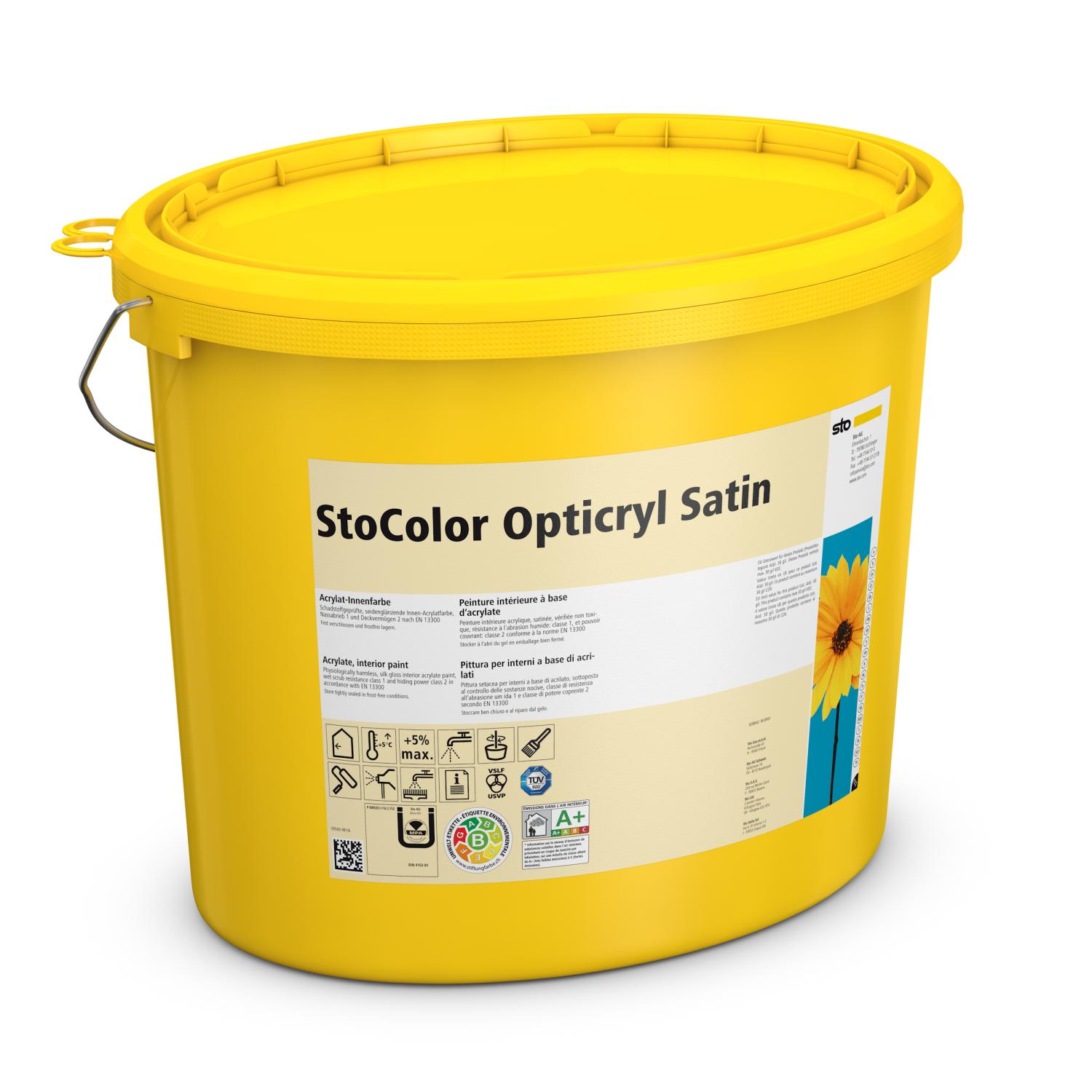 StoColor Opticryl Satin weiß 2,5 l Eimer